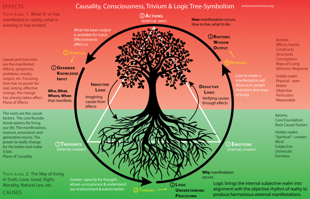 Causality, Consciousness, Trivium and Logic Tree-Symbolism